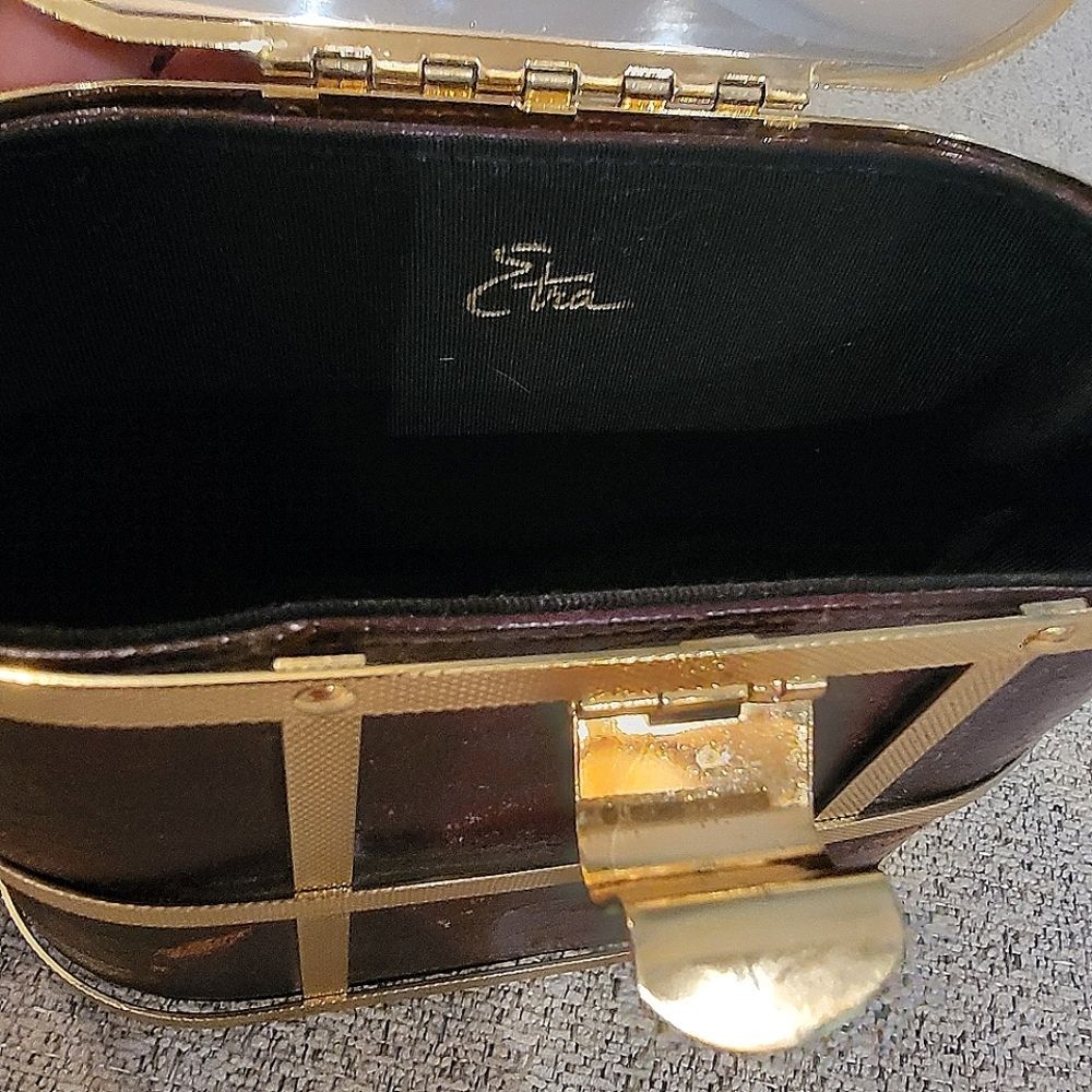 Rare #Vintage #1950s #Etra Brown & Gold Cage #Handbag #Purse - Picture 7 of 9